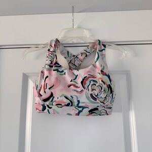 Athleta Racerback Bra with Back Keyhole Detail, Floral Print, *Size Small*